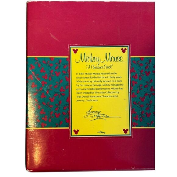 Disney Artist Collection Mickey Mouse A Christmas Carol Figure In Original Box - Picture 4 of 6